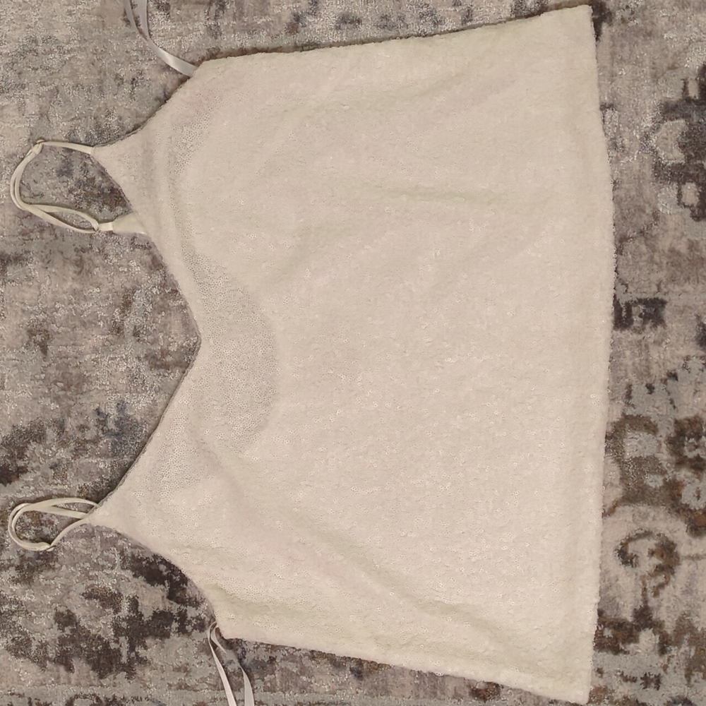 White sequin tank top